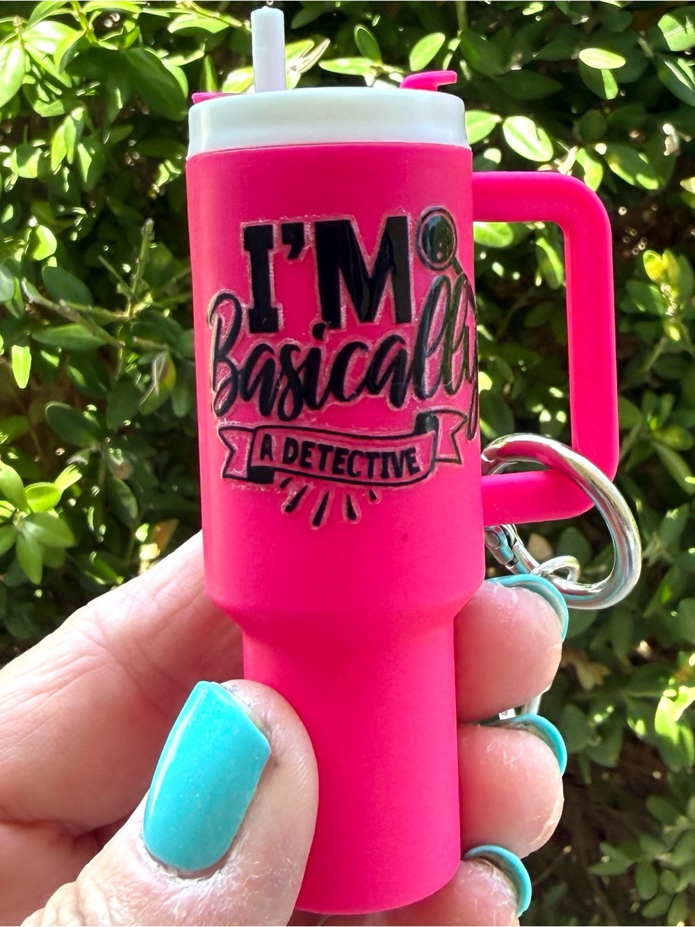 Keychain lip balm holder Stanley-inspired water bottle replica funny gift idea